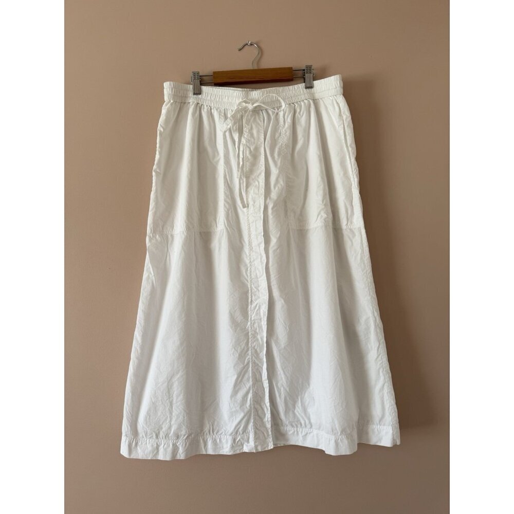 COS White Drawstring Midi Skirt